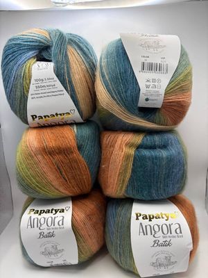 Papatya Angora Batik - Blue/Orange - 38